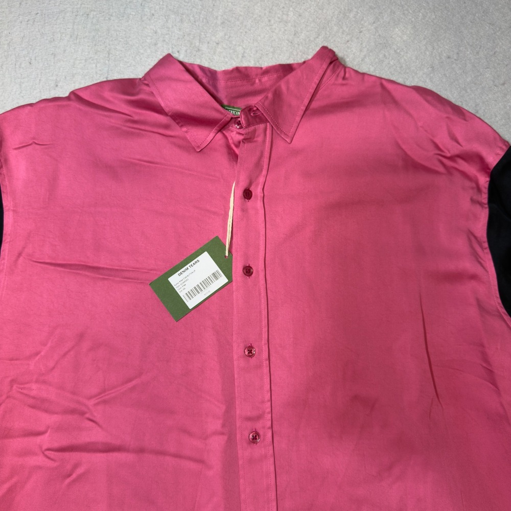 Denim‎ Tears Pink Star Button Up Shirt SS24WS002 XXL New Tag Streetwear Viscose